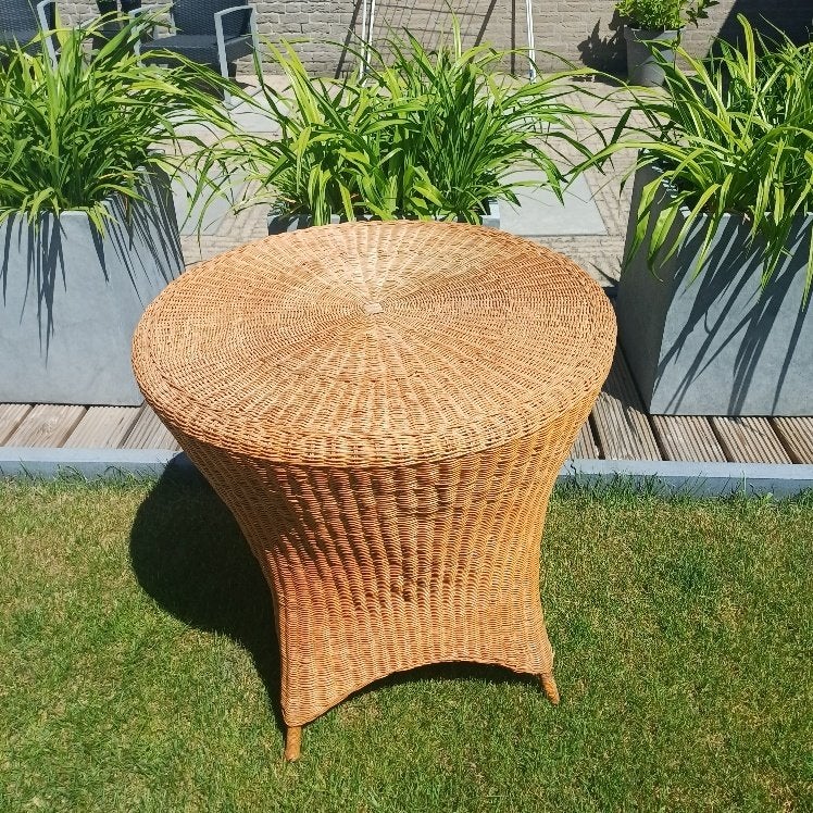 rotan tafel, Huis en Inrichting, Tafels | Bijzettafels, Ophalen, Rond, Minder dan 55 cm, 45 tot 60 cm