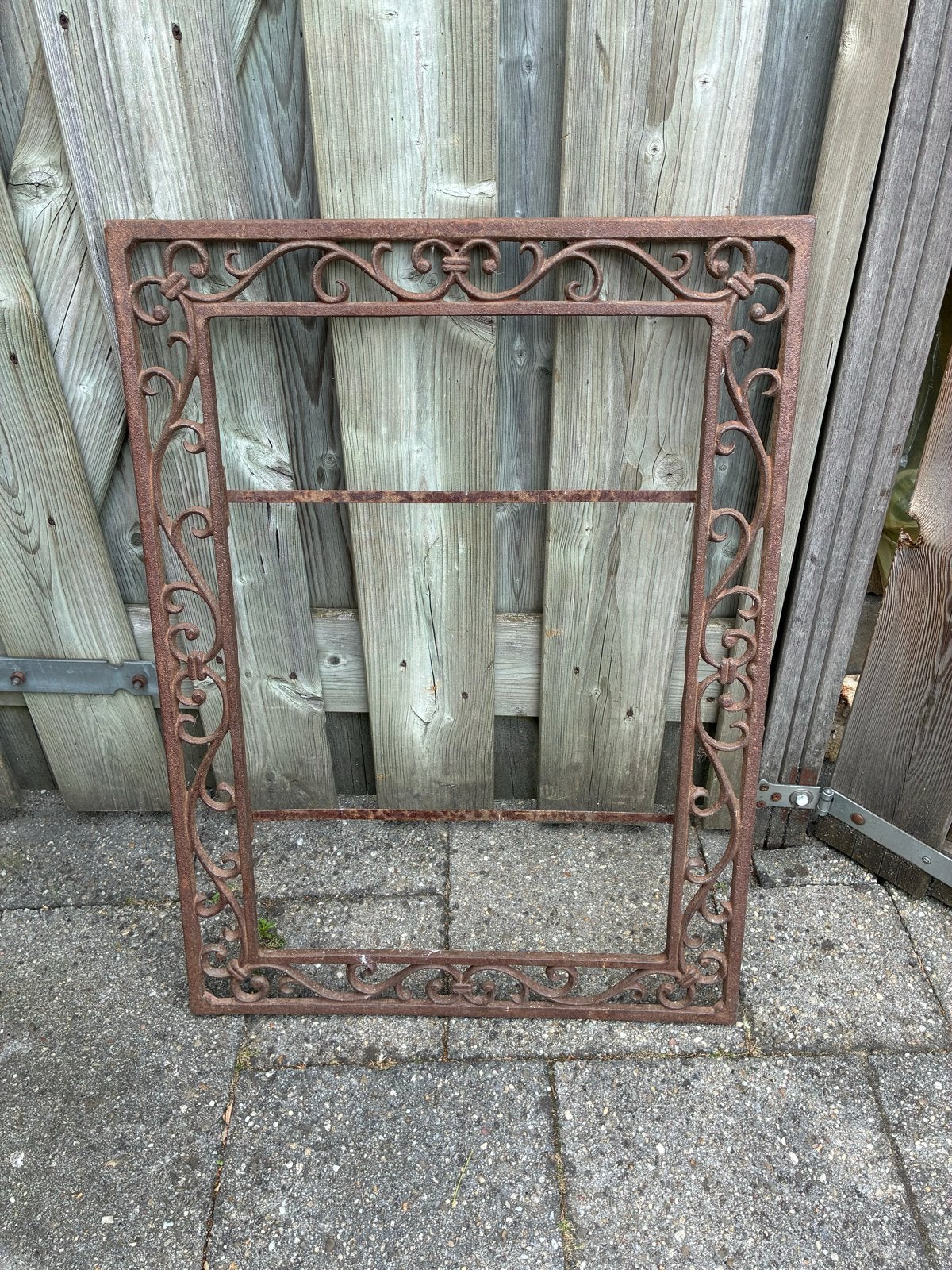 Decoratief gietijzeren rooster/frame orgineel voor vloermat, Antiek en Kunst, Ophalen of Verzenden