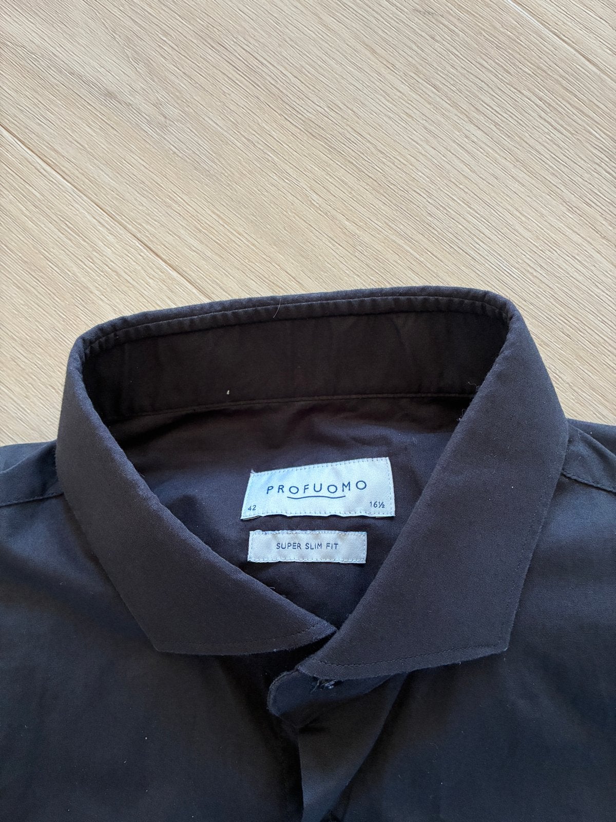 Profuomo overhemd maat 42 zwart, Ophalen of Verzenden, Zo goed als nieuw, Zwart, Halswijdte 41/42 (L)
