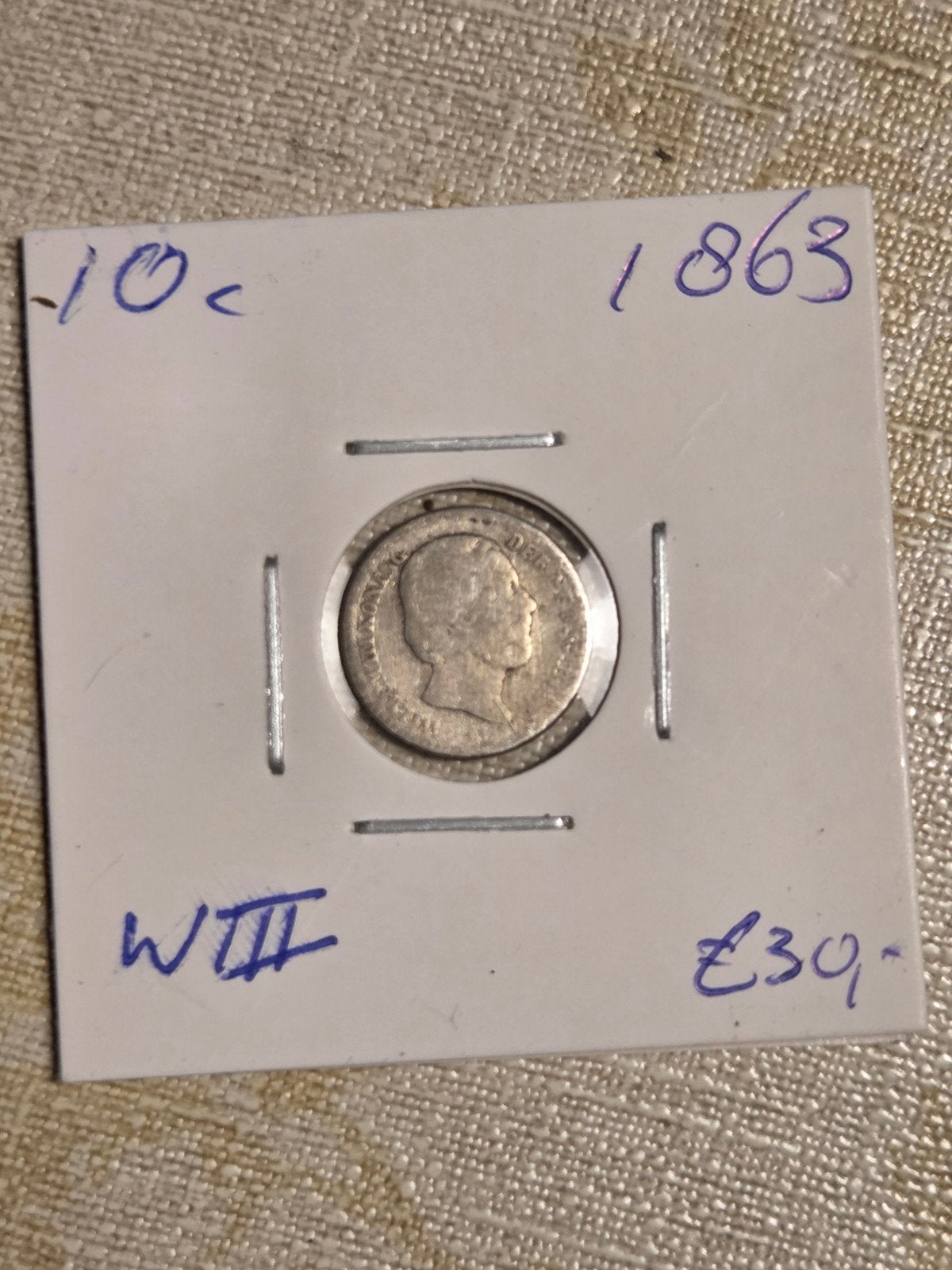 Zilveren 10 cent munt Koning Willem III 1863, Postzegels en Munten, Munten | Nederland, Koning Willem III, Zilver, Ophalen of Verzenden