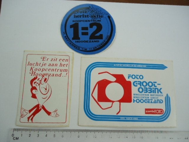 sticker oud Hoogezand 1980 Sappemeer groningen retro 3x, Verzamelen, Ophalen of Verzenden, Zo goed als nieuw