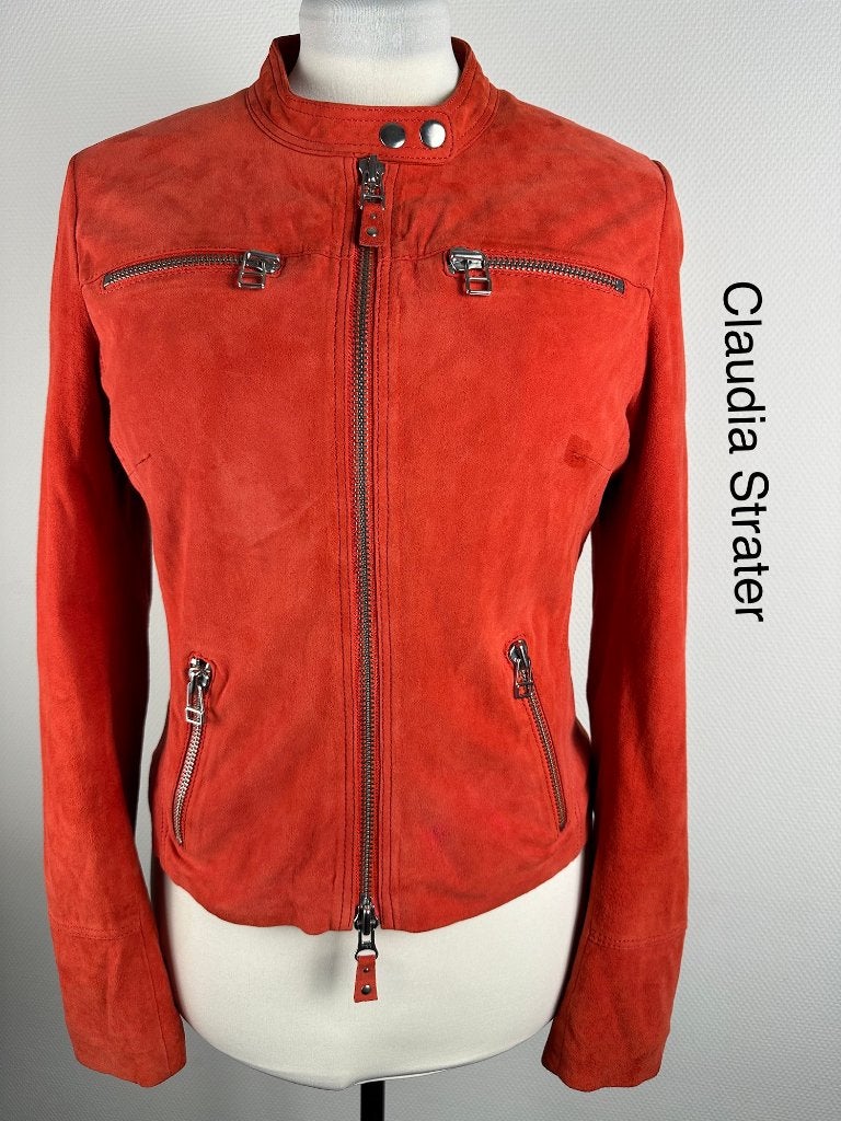 Claudia Strater Leren Jas  {mt: 42} 9464-28,8, Kleding | Dames, Zwart, Claudia Strater, Maat 42/44 (L), Ophalen of Verzenden