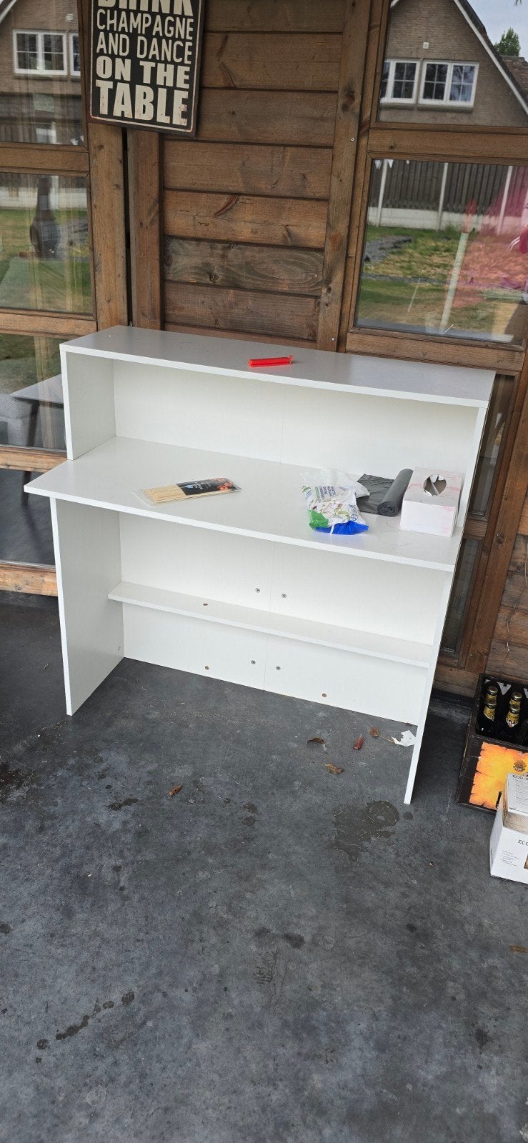 Witte bar met opbergruimte, Ophalen of Verzenden, Gebruikt