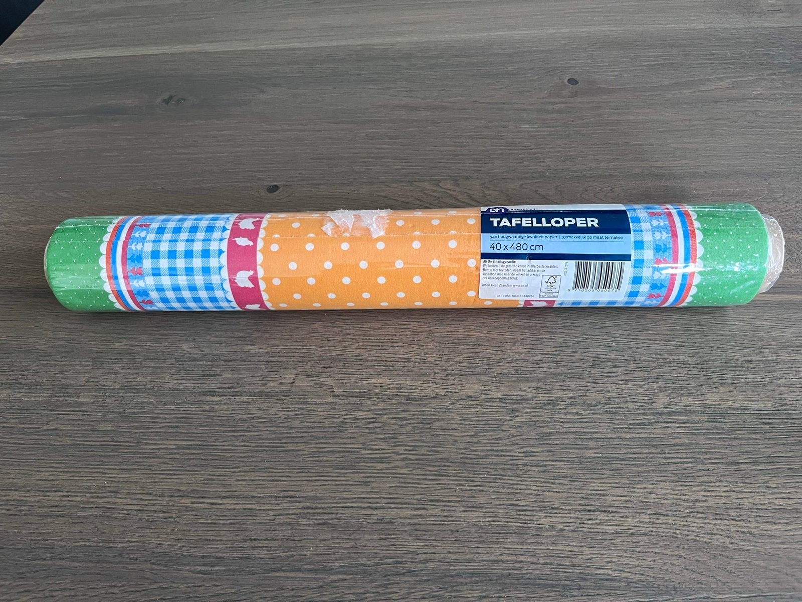 Vrolijke tafelloper 40x480 cm - Nieuw, Nieuw, Ophalen of Verzenden, Meerkleurig, Rechthoek