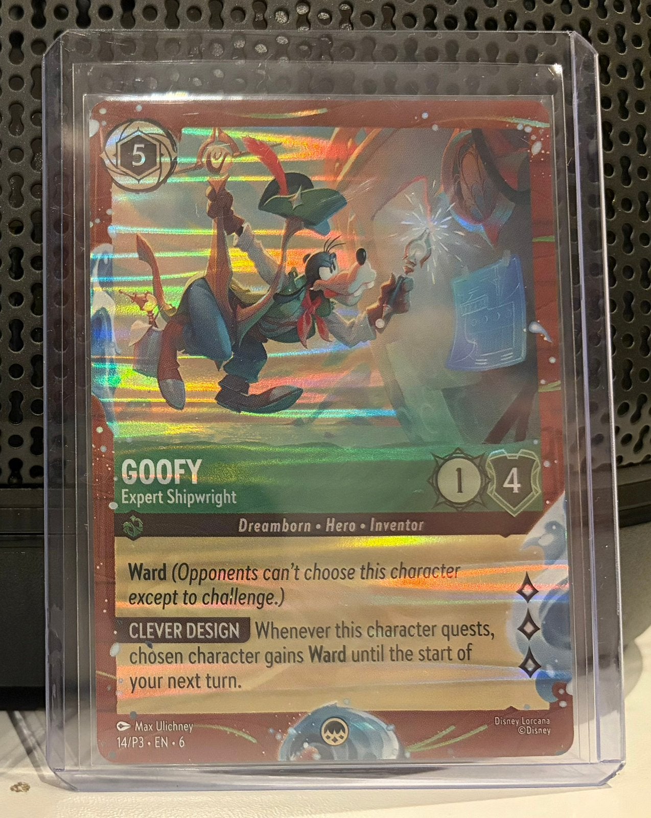 Goofy - expert shopwright (Disney Cruise Promo) Lorcana, Ophalen of Verzenden, Nieuw, Losse kaart, Foil
