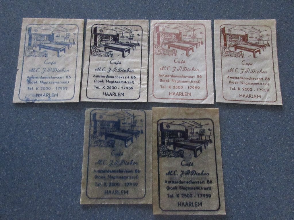 6 x Haarlem, café M.C.J. P. Dieben /Amsterdamschevaart, Verzamelen, Verzenden, Nederland