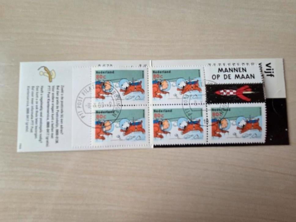 Nederland 1999 Postzegelboekje Vijf van Kuifje, Postzegels en Munten, Ophalen of Verzenden, Na 1940, Gestempeld