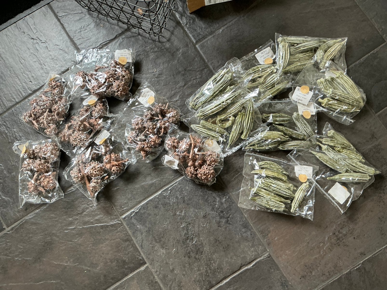 NIEUW partij met gedrooge Spider Knobs en Okra Fruit, Ophalen of Verzenden, Nieuw