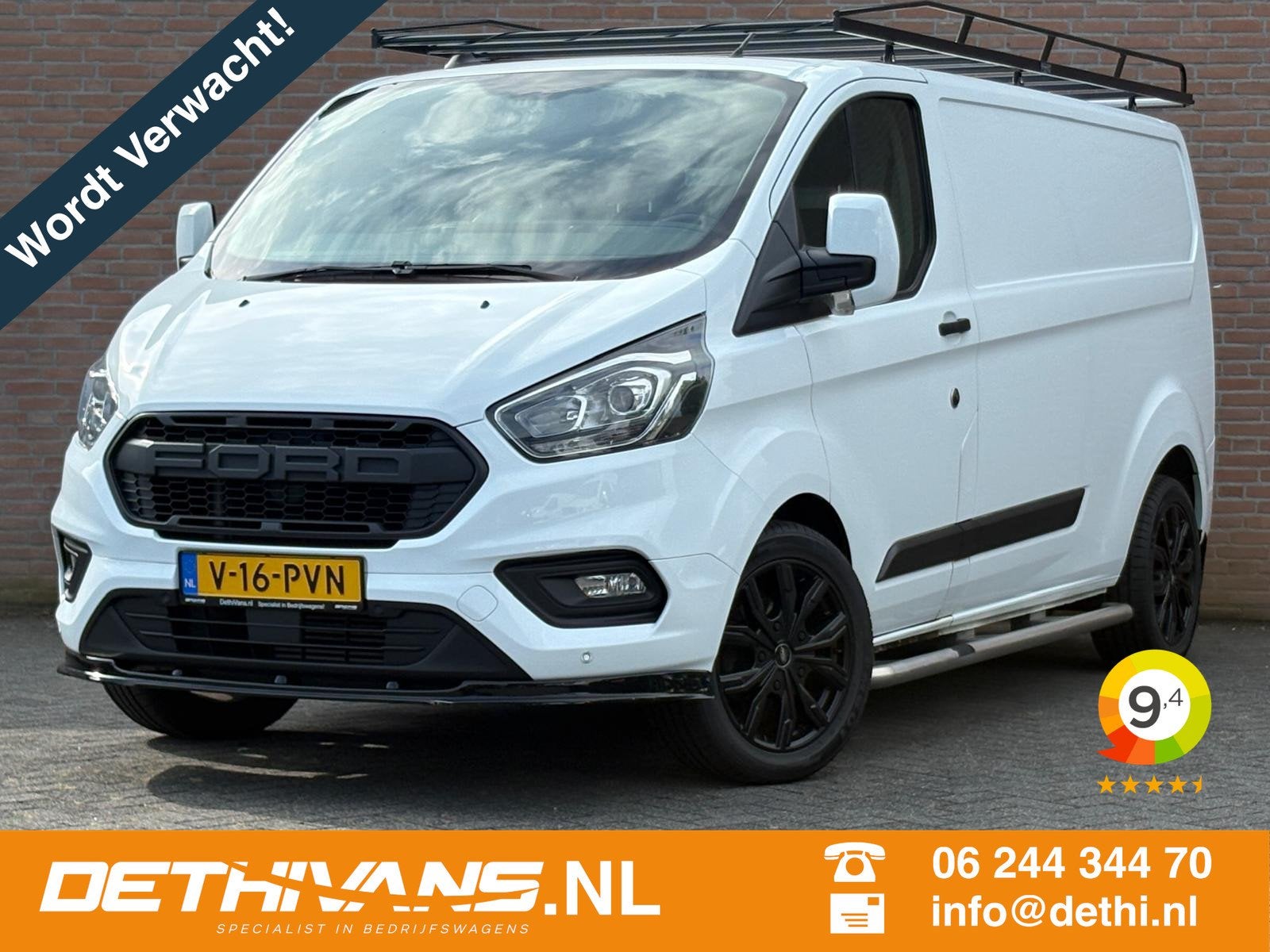 Ford Transit Custom 2.0TDCI 130PK Lang Raptor Edition / Impe, Voorwielaandrijving, LED verlichting, 4 cilinders, 2800 kg