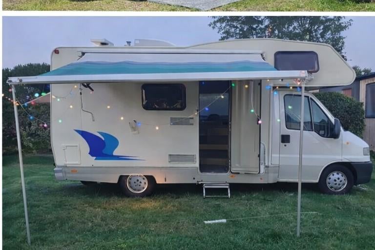 INSTAPKLARE gezinscamper 6p airco/zonnepaneel/stapelbed-2001, Caravans en Kamperen, Alkoof, Ringverwarming, Fiat, Treinzit