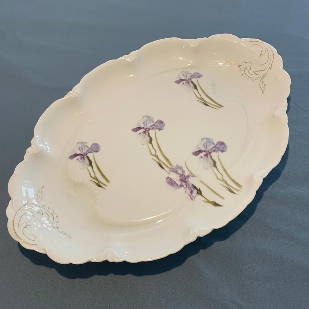 Rosenthal Versailles Bavaria Ovale Schaal met Iris Decor, Ophalen