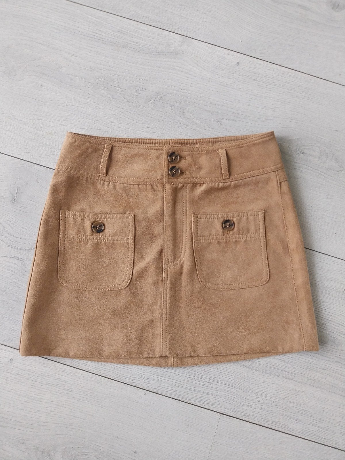 Mooie bruine suède rok met zakken maat 32, H&M, Bruin, Ophalen of Verzenden, Zo goed als nieuw