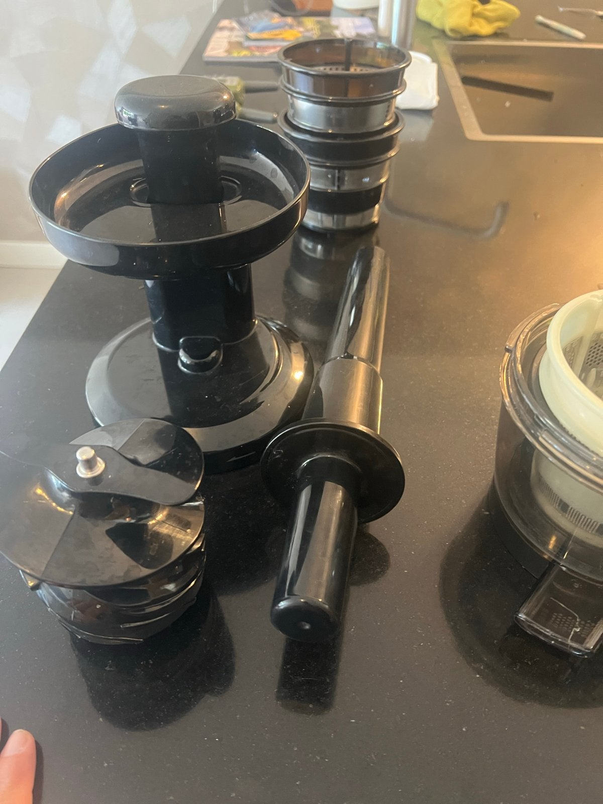 SuperJuicer Slowjuicer - Zwart, compleet met accessoires, Ophalen, Gebruikt, Elektrisch, Slowjuicer