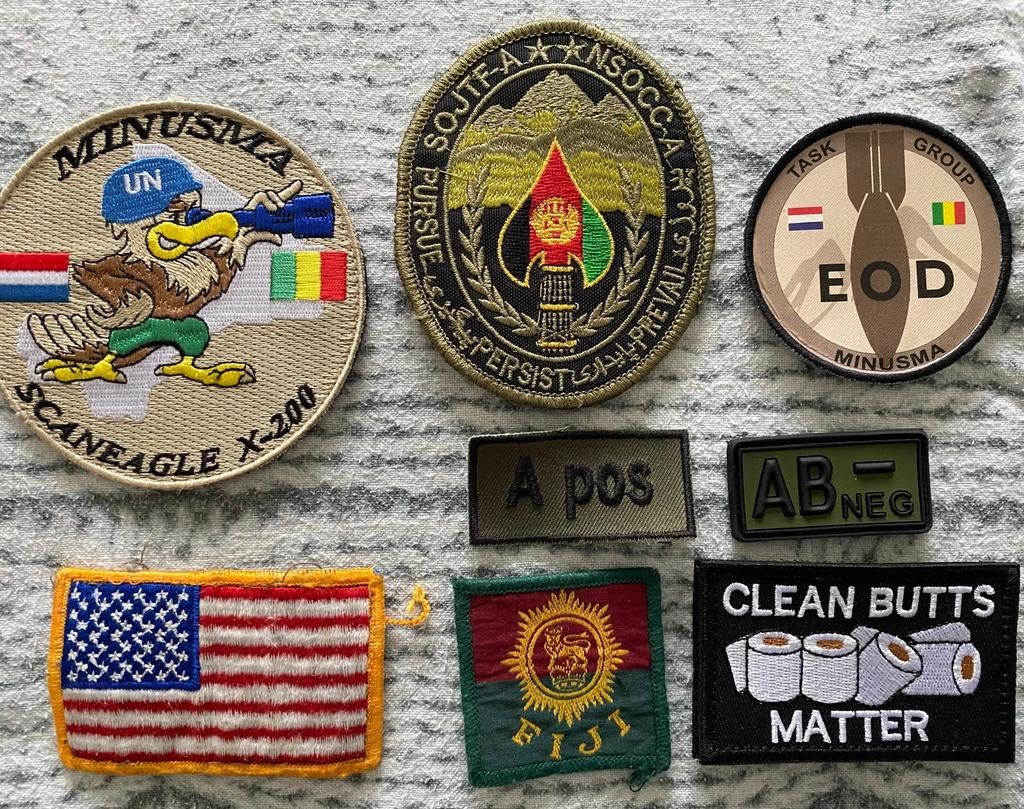 Diverse uitzendemblemen. EOD en Minusma., Ophalen of Verzenden, Landmacht, Nederland