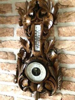 Prachtige houten super gave antieke BAROMETER, Antiek en Kunst, Curiosa en Brocante, Ophalen