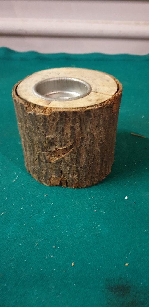 waxinehouder op hout stam, Ophalen of Verzenden, 'T Olde Gre-j, Info@toldegrej.nl, Endepoelstraat 20f Didam