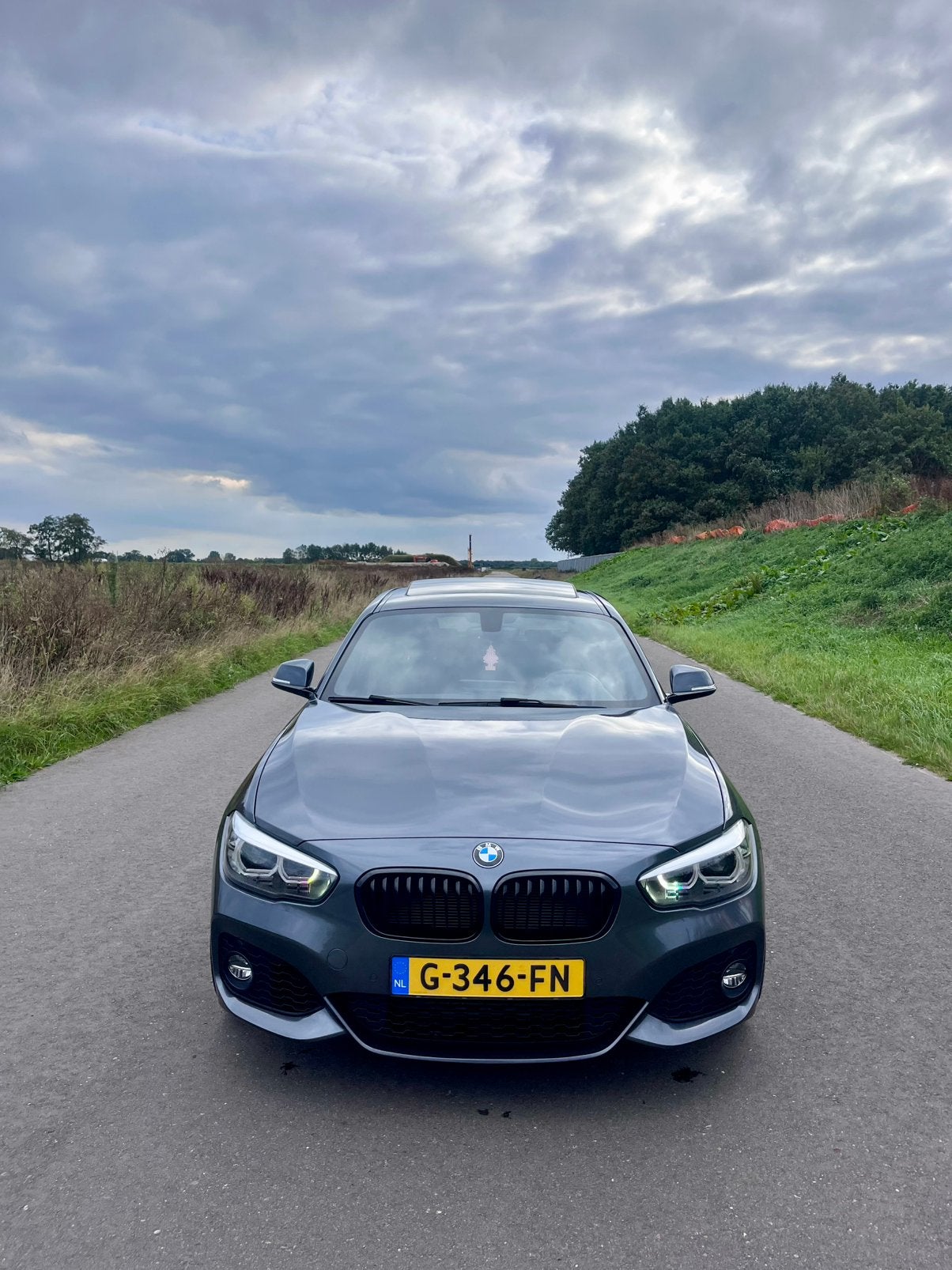 BMW 1-Serie 118i 136pk Aut 2019 Grijs, Auto's, 650 kg, Particulier, 3 cilinders, Lederen bekleding