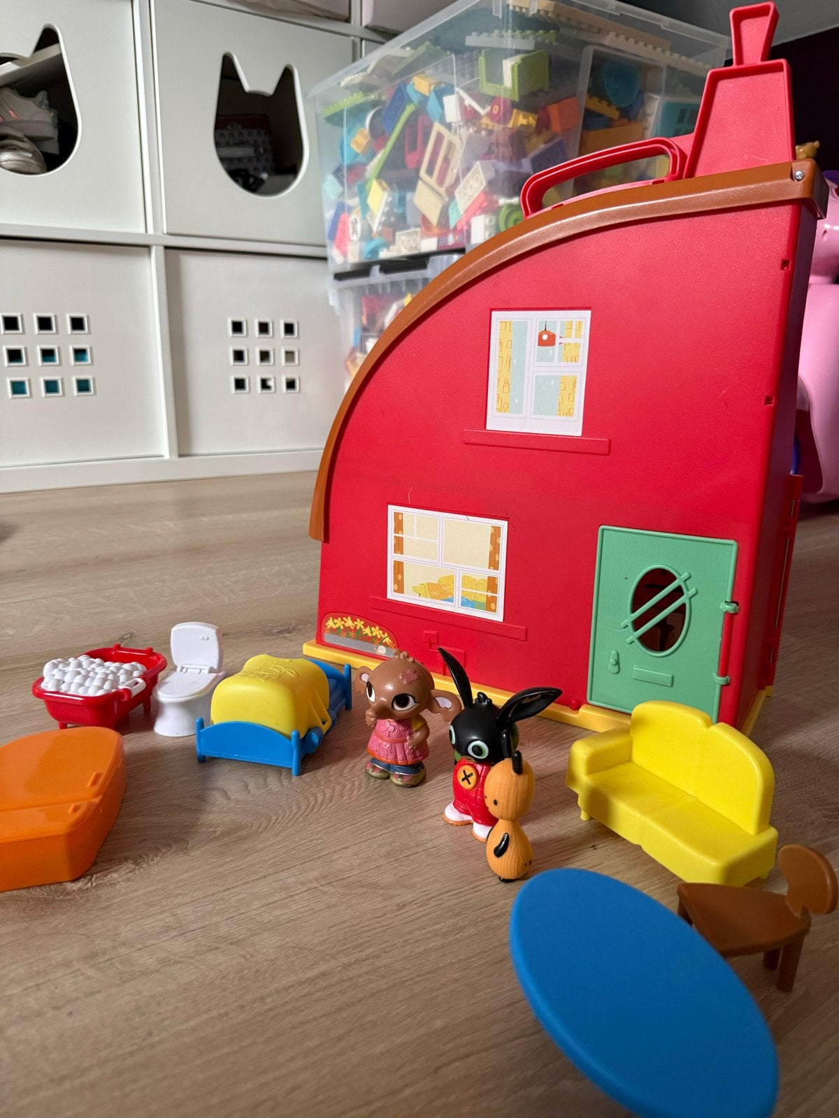 Bing huis met 3 popjes: Flop, Bing en Zula, Ophalen, Gebruikt, Poppenhuis