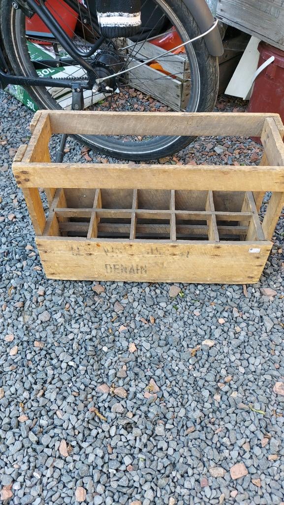 Antiek houten flessen krat, Antiek en Kunst, Curiosa en Brocante, Ophalen