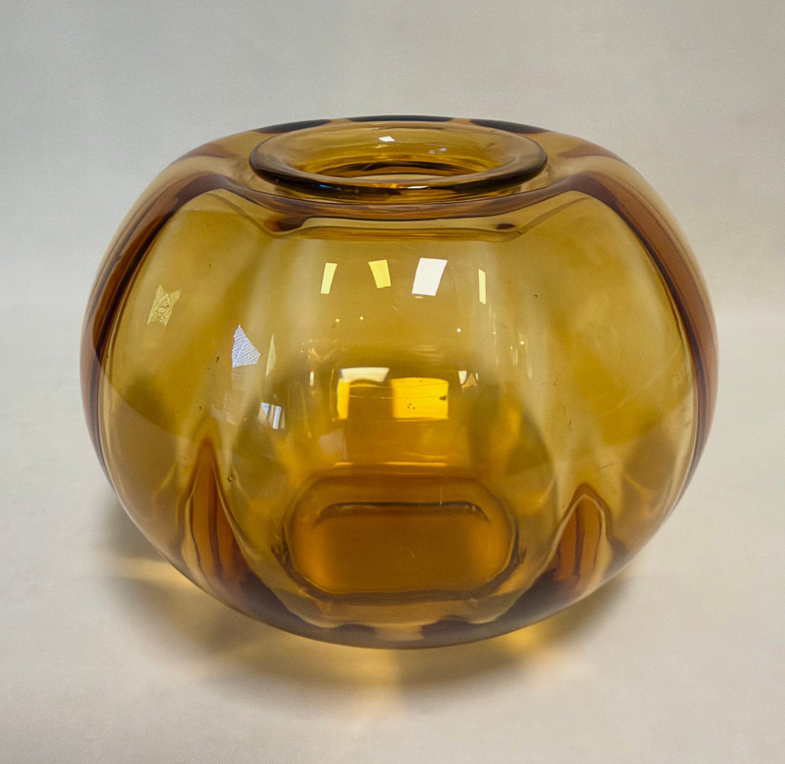 Vaas W.J. Rozendaal - tomaat - amber-oranje *design*vintage*, Ophalen of Verzenden