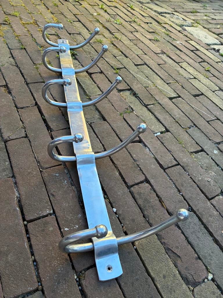 Vintage metal wandkapstok met 5 haken, Gebruikt, Minder dan 100 cm, Metaal, Ophalen
