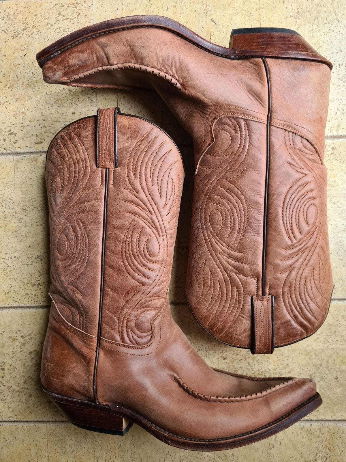 Tony Mora western boots mt 44, cowboy laarzen. Cognac kleur, Ophalen of Verzenden, Bruin, Boots