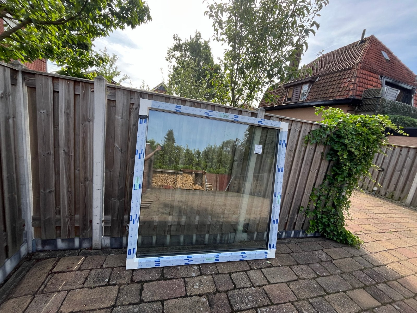 Nieuw Kunststof Kozijn met Houtnerf en Triple Glas, Ophalen, Nieuw, Gevelraam of Ruit, 160 cm of meer