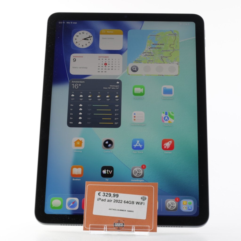 iPad air 2022 64GB WiFi, Apple, Zo goed als nieuw, Support@apple.com, One Apple Park Way
Cupertino, CA 95014
United States