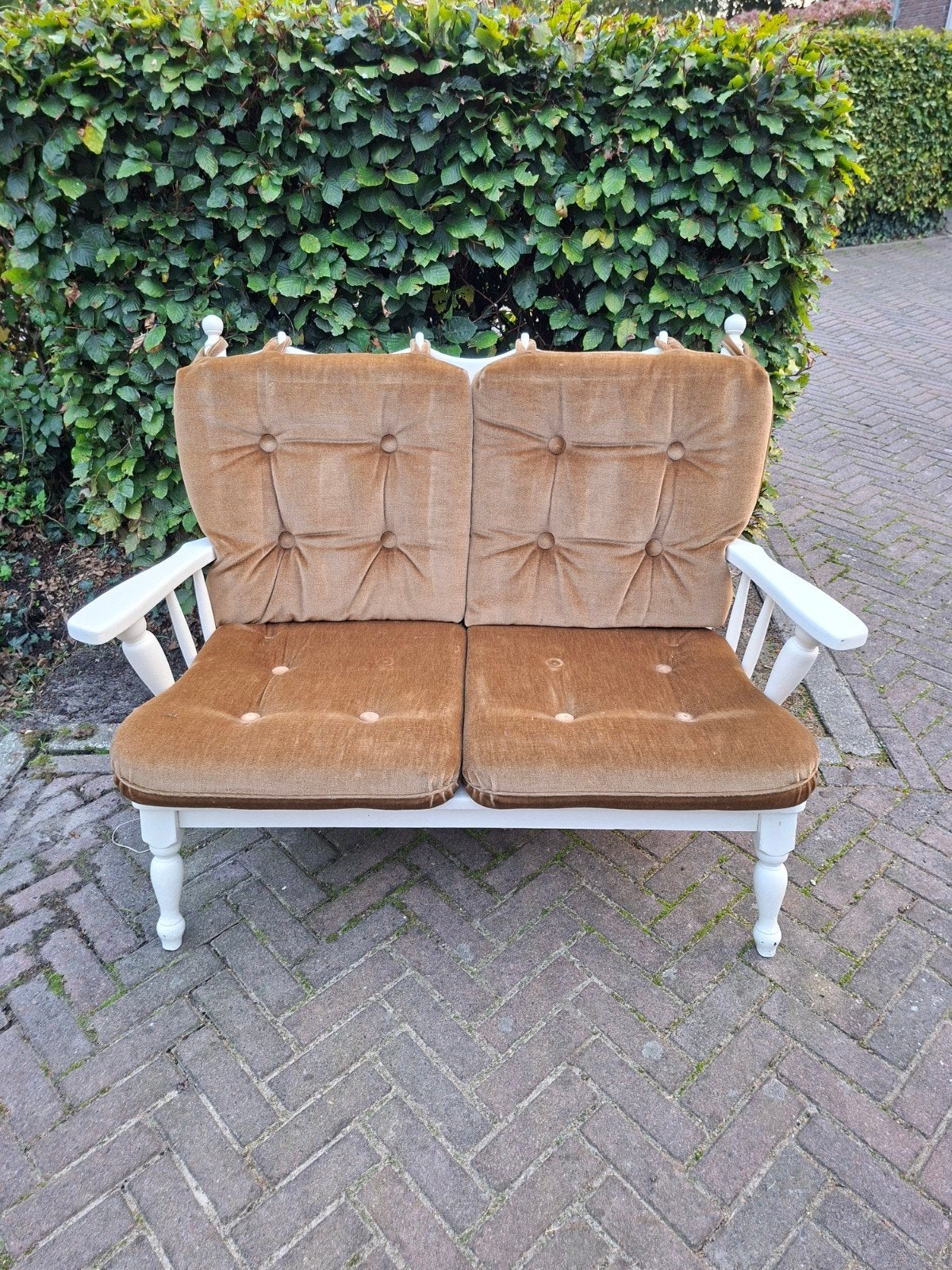 Retro 2-zitsbankje, Huis en Inrichting, Ophalen, Gebruikt, Minder dan 75 cm, Tweepersoons