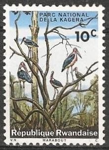 1 Vogel UIT Rwanda O. ADV. no.101 X., Verzenden, Gestempeld, Dier of Natuur