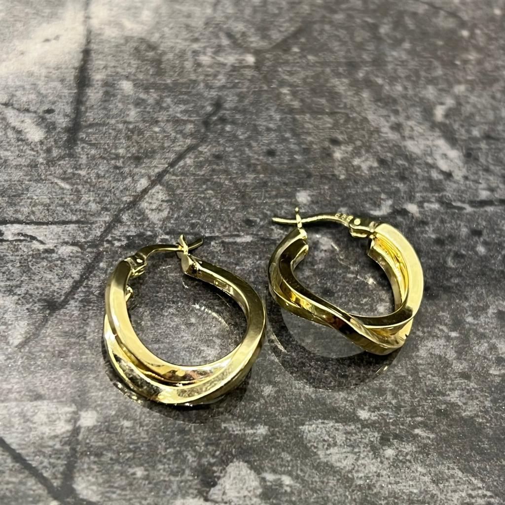 14k gouden oorbellen italy, Ophalen of Verzenden, Nieuw, Goud