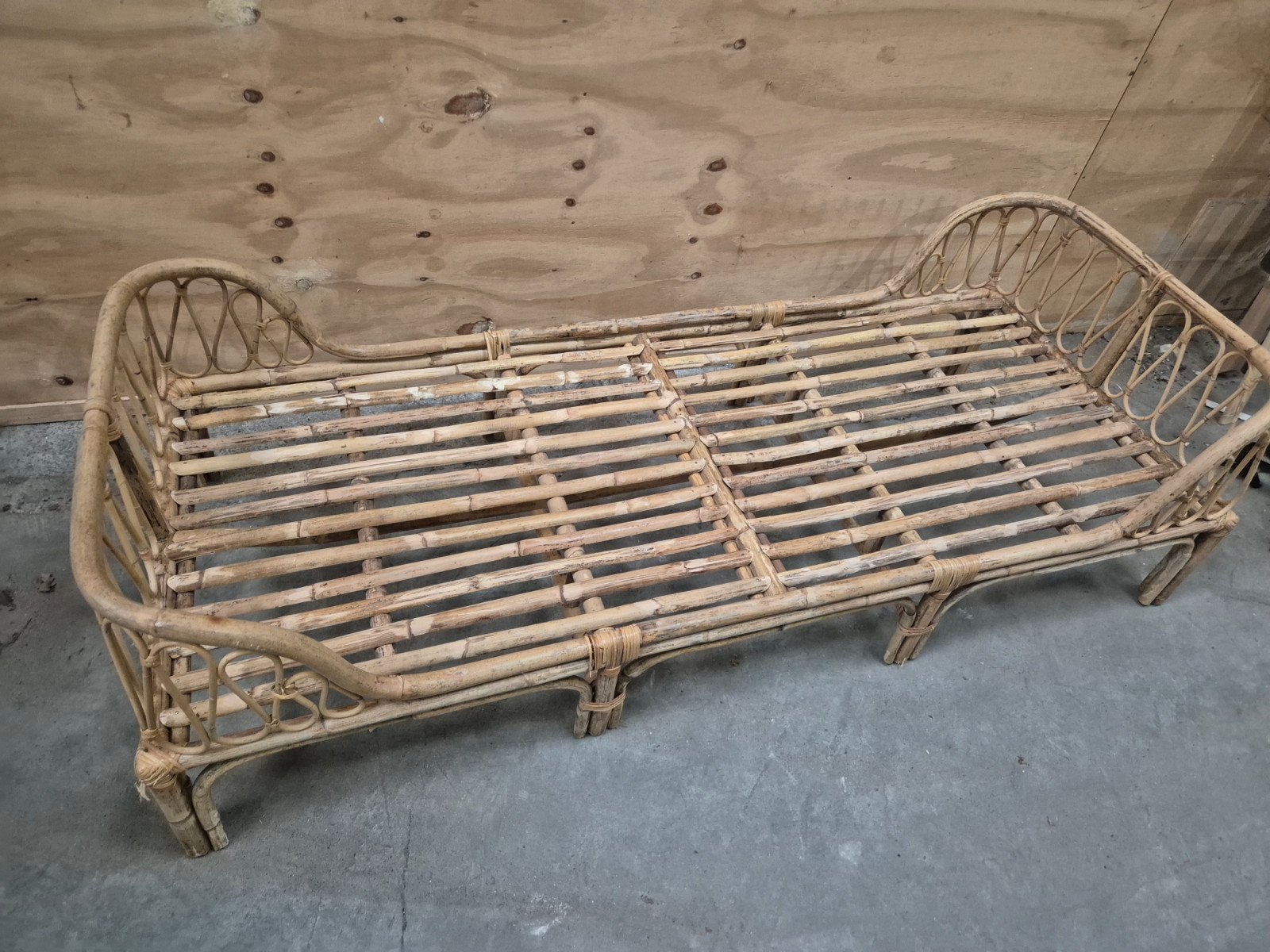 Cokos rotan bed 180x70 cm, Ophalen, Gebruikt, 160 tot 180 cm