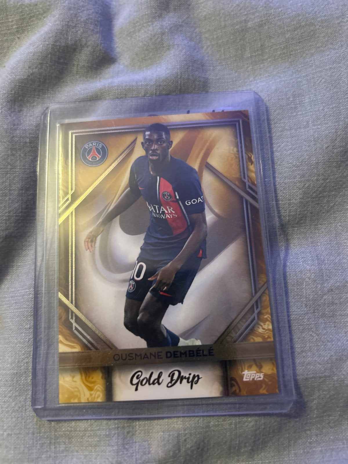 Ousmane Dembélé Gold Drip Topps PSG, Ophalen of Verzenden, Zo goed als nieuw, Buitenlandse clubs, Spelerskaart