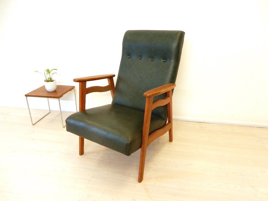 vintage retro fauteuil stoel jaren 60 mid century, Gebruikt, ., Vintage, 75 tot 100 cm