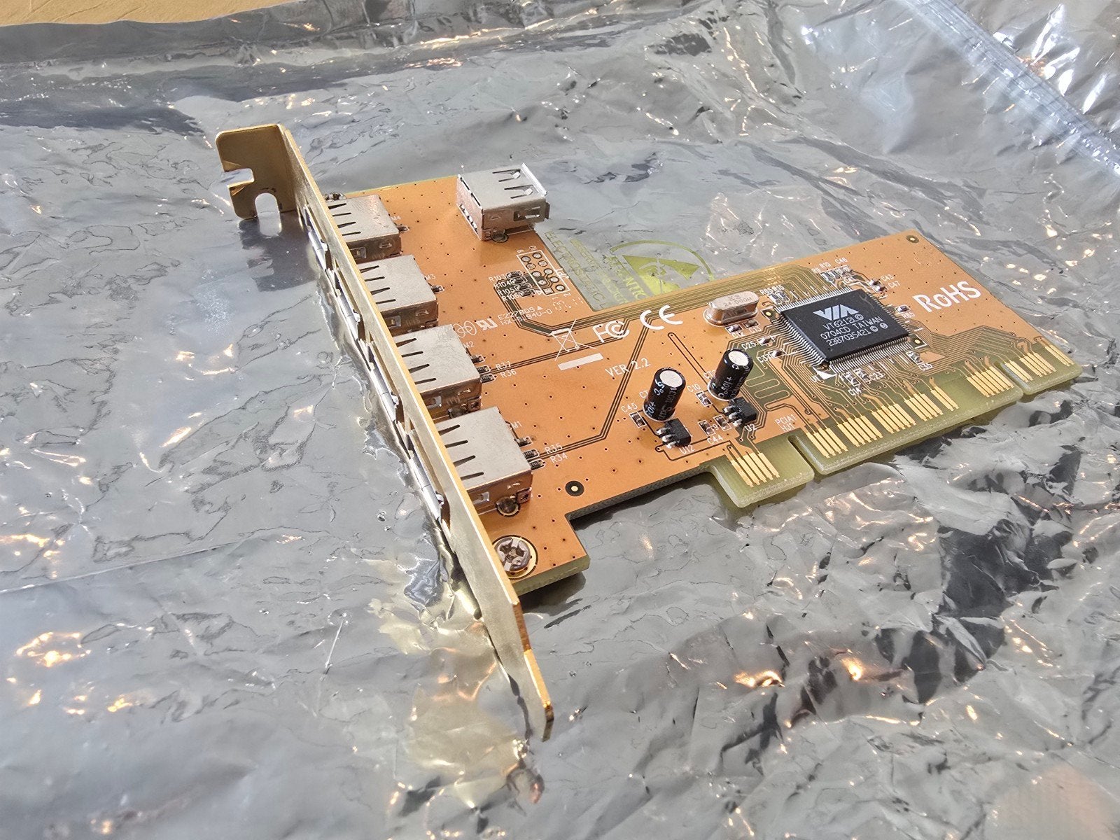 PCI USB 2.0 Uitbreidingskaart (Asus PCB kleur, gouden slot), Ophalen of Verzenden