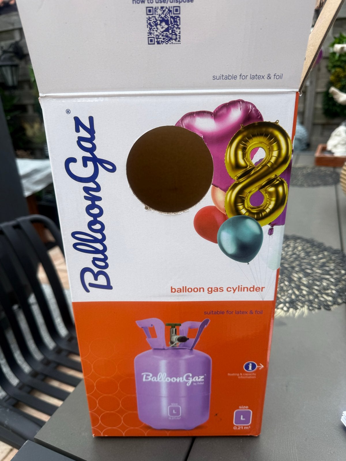 BallonGas Helium Tank L (0.21 m³) - Nieuw in doos, Ophalen of Verzenden, Nieuw, Feestartikel, Verjaardag