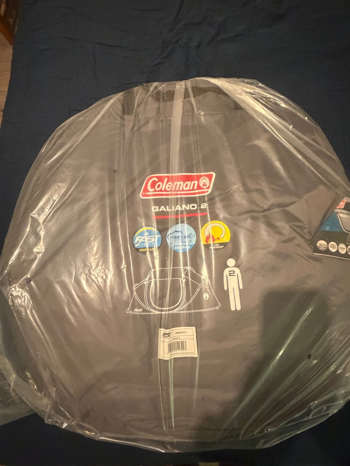 Coleman Galiano 2 Blue Pop-up Tent - Nieuw!, Caravans en Kamperen, Ophalen, Nieuw, Tot en met 2