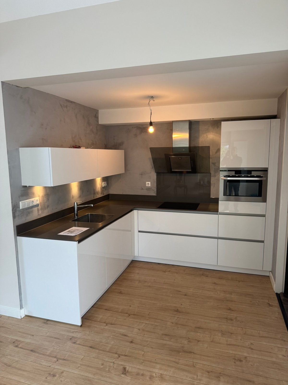 Modern complete keuken wit 260x230, Ophalen, Zo goed als nieuw, Wit