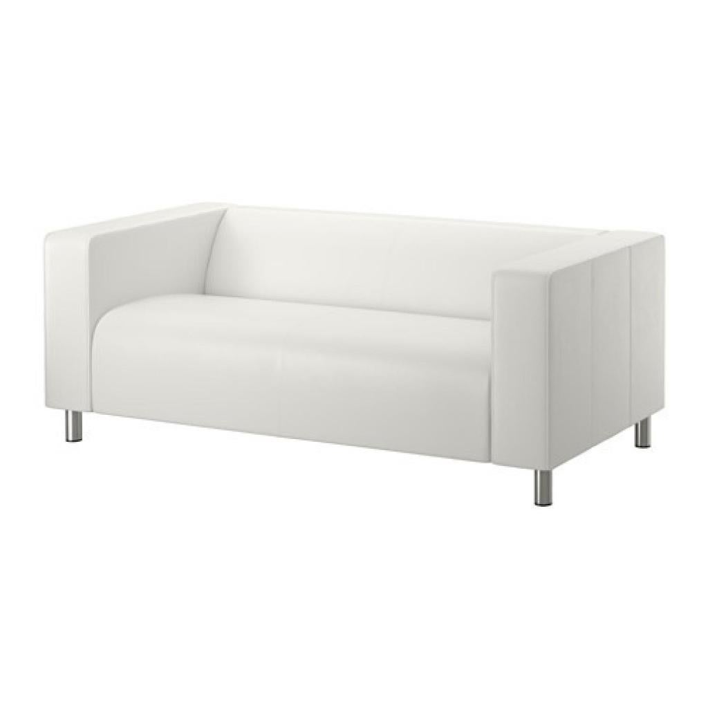 Ikea Klippan - wit leder - VEGAN - tweezits, Huis en Inrichting, Ophalen, 150 tot 200 cm, 75 tot 100 cm, Leer