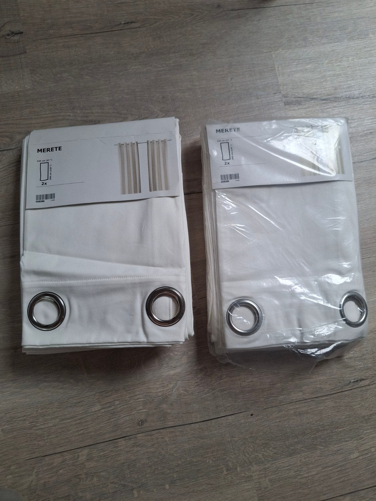 IKEA MERETE Gordijnen - Wit (1x), Met ringen, 300 cm, Verzenden, Wit
