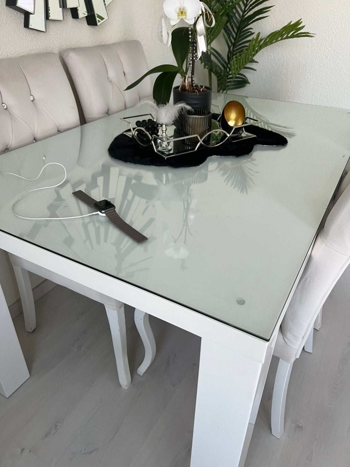 Eettafel met 4 stoelen Izgst, Huis en Inrichting, Tafels | Eettafels, Ophalen, Zo goed als nieuw, Rechthoekig, 50 tot 100 cm