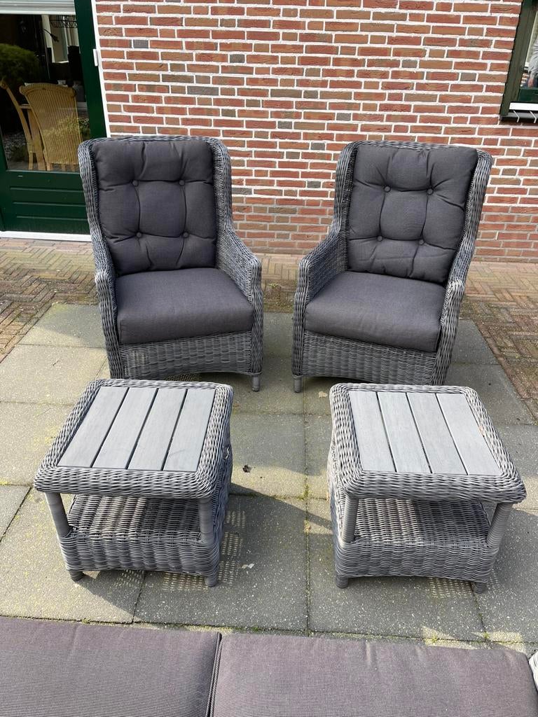 Tuinset, Tuin en Terras, Tuinsets en Loungesets, Zo goed als nieuw, Loungeset, Kunststof, 4 zitplaatsen, Bank, Bijzettafel, Stoel