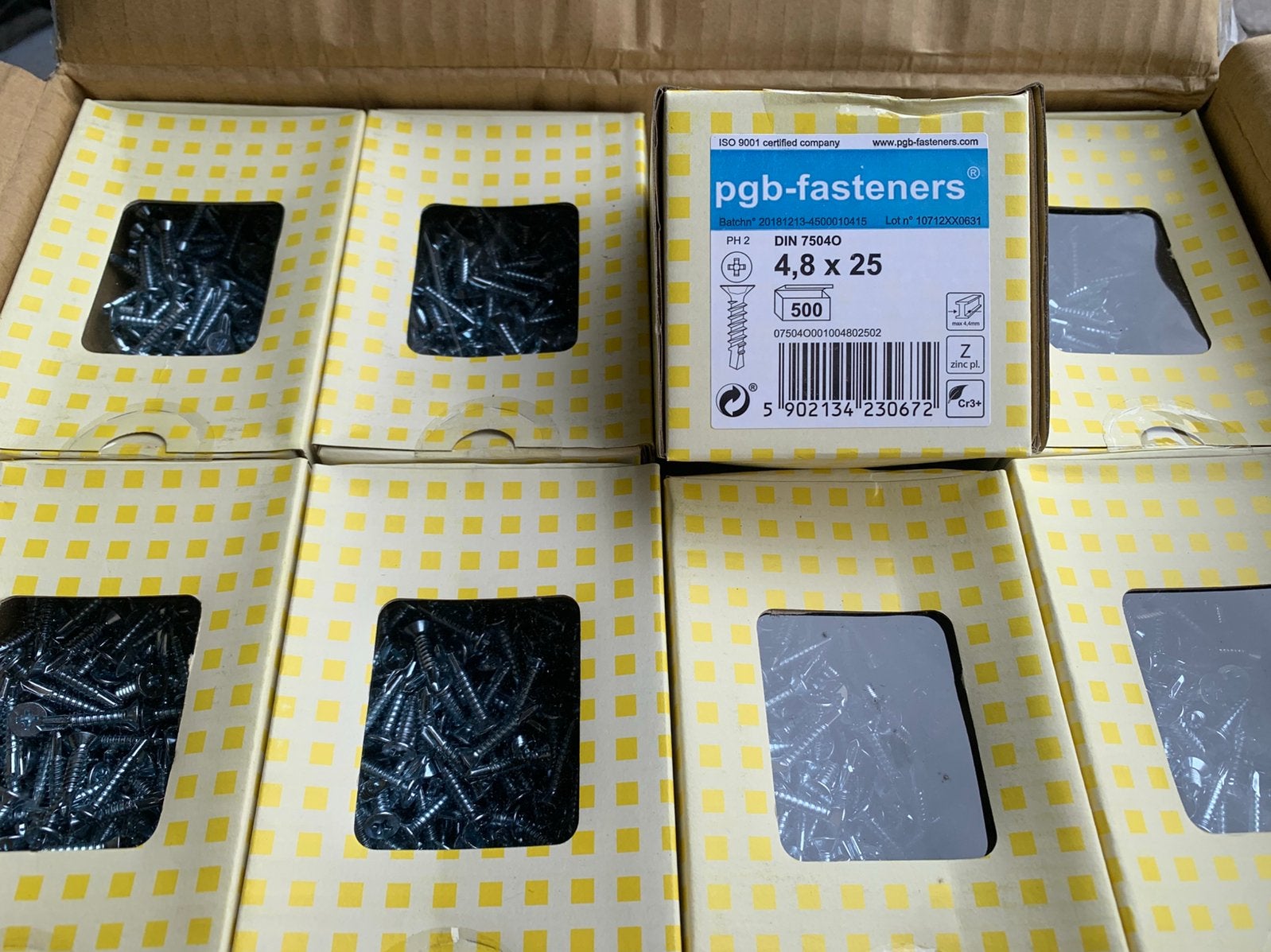 Zelfborende schroef / zelftappers 4,8 x 25 mm, 50 tot 100 mm, PGB, PGB, Nieuw
