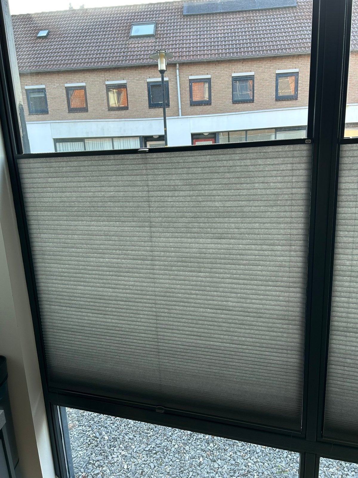 Plissé gordijnen, Huis en Inrichting, Ophalen, Zo goed als nieuw, Grijs, Gordijn