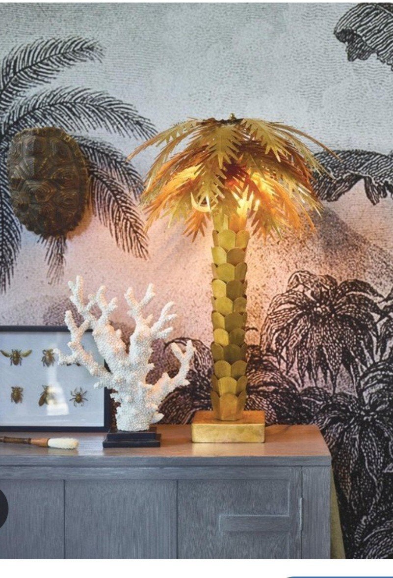 HK Living Palm Boom Lamp - Gouden Tafellamp, Ophalen, Overige merken, Goud, E27 (groot)