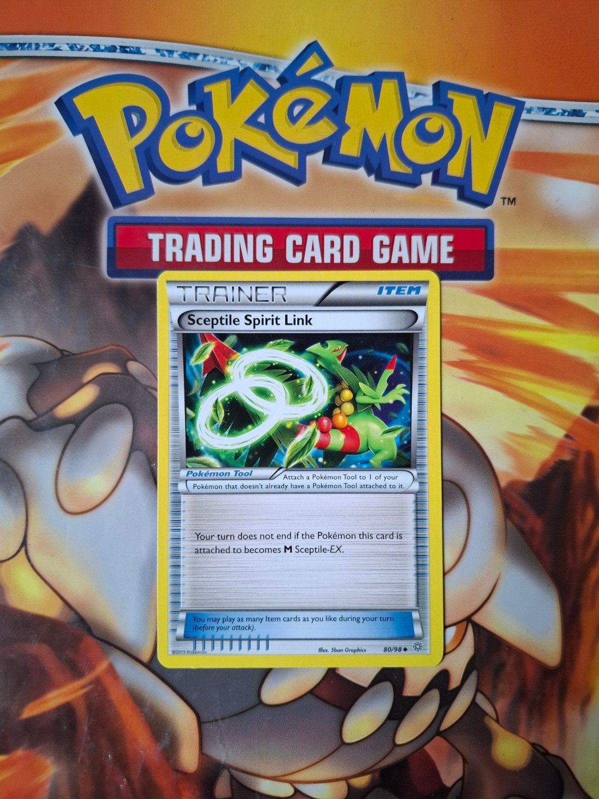Sceptile spirit link 80/98 XY Ancient Origins pokemon kaart, Ophalen of Verzenden, Zo goed als nieuw, Losse kaart
