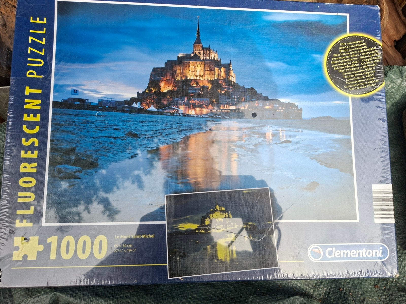 Fluorescerende legpuzzel 1000 stukjes - Mont Saint-Michel, Ophalen of Verzenden, 500 t/m 1500 stukjes, Nieuw, Legpuzzel