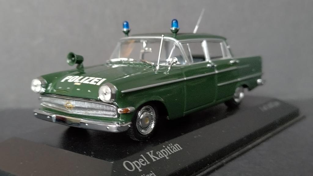 Opel Kapitan Polizei 1:43 Minichamps Pol, Hobby en Vrije tijd, Modelauto's | 1:43, Auto, Aachen Germany s, Ophalen of Verzenden
