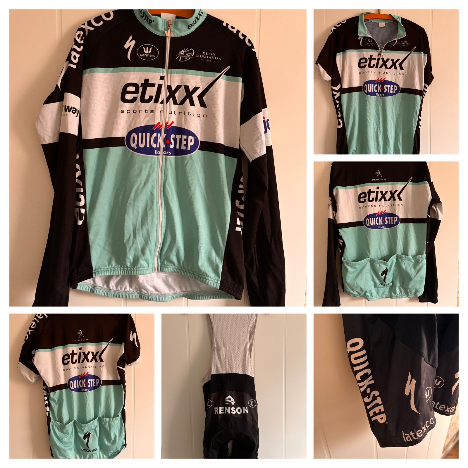 Etixx Quick-Step wielerset | shirt + bibshort | Specialized, Sport en Fitness, Ophalen of Verzenden, Zo goed als nieuw, Overige typen