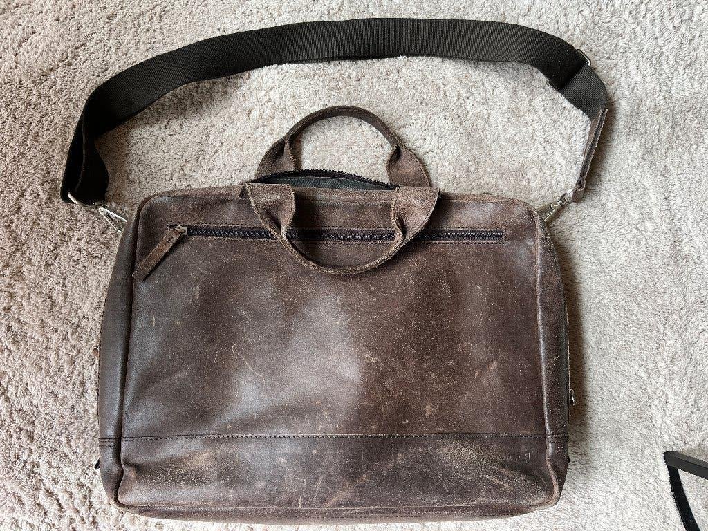 Leren laptoptas van Jöst - Bruin - Gebruikt, Computers en Software, Gebruikt, Bruin, 15 inch, Tabletvak